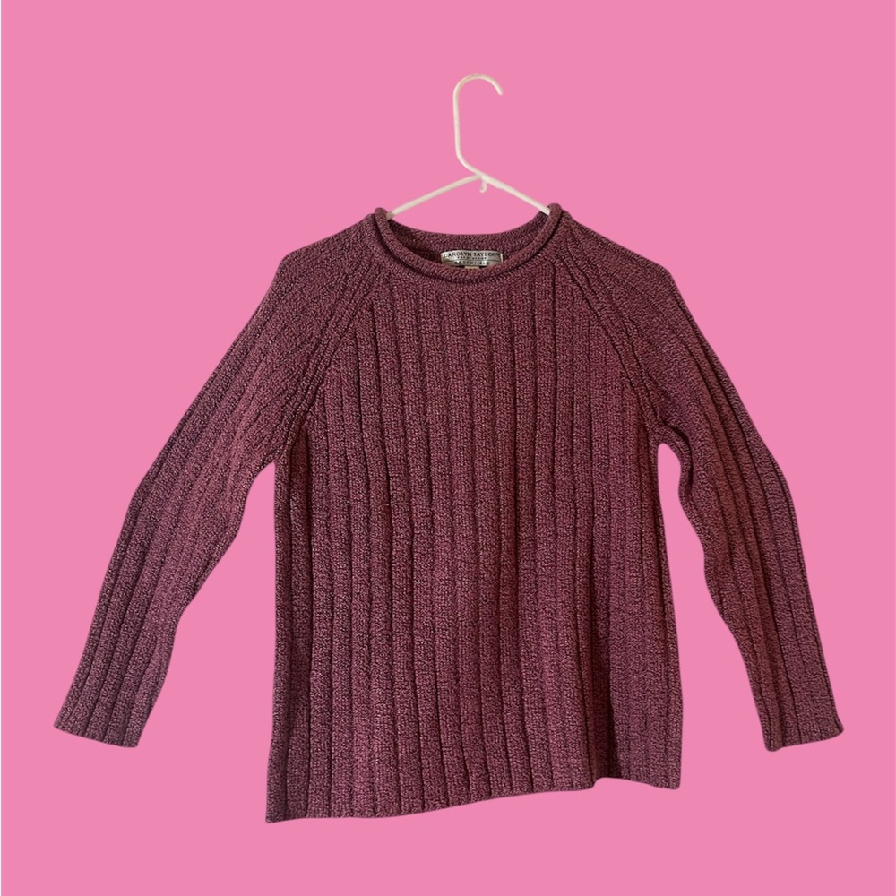 Carolyn Taylor purple pink knit sweater